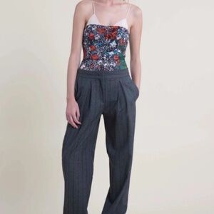 CEDRIC CHARLIER Strapless Floral Peplum Made in Italy Sz 6